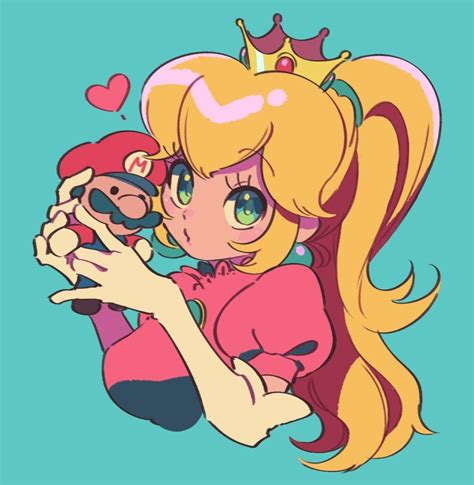 Super Mario Bros art > Princess Peach with little Mario doll > Nintendo ...