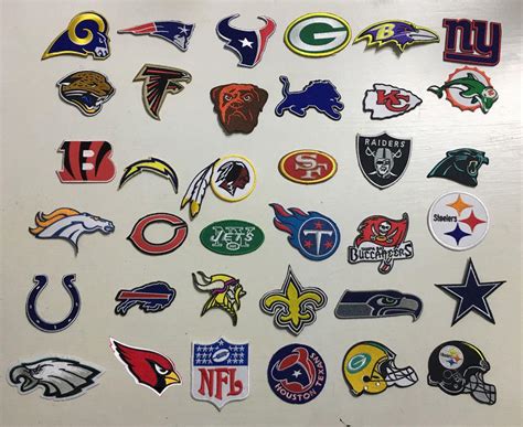 NFL 32 Teams Logo Patches embroidered iron on patch with 4pcs free ...