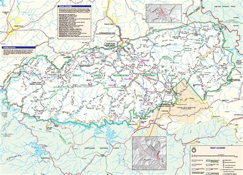 Great Smoky Mountains Map | Color 2018