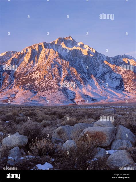 Lone Pine Peak at sunrise Eastern Sierra California USA Stock Photo - Alamy