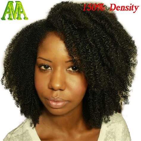 150 Density Brazilian Virgin Hair Wig Afro Kinky Curly Wigs Human Hair ...