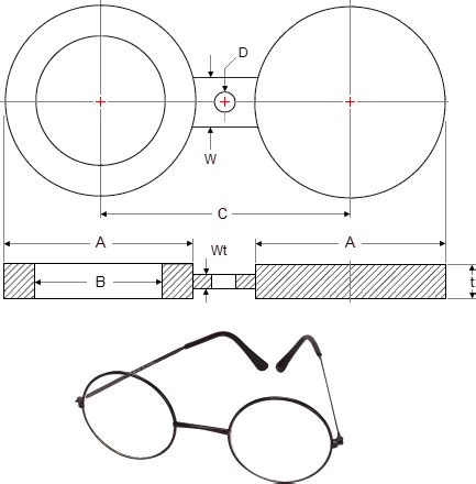 Flanges - ASME B16.48 - Spectacle Blinds -Dimensions Class 150-2500