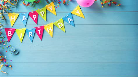 Happy birthday bunting - Virtual Backgrounds