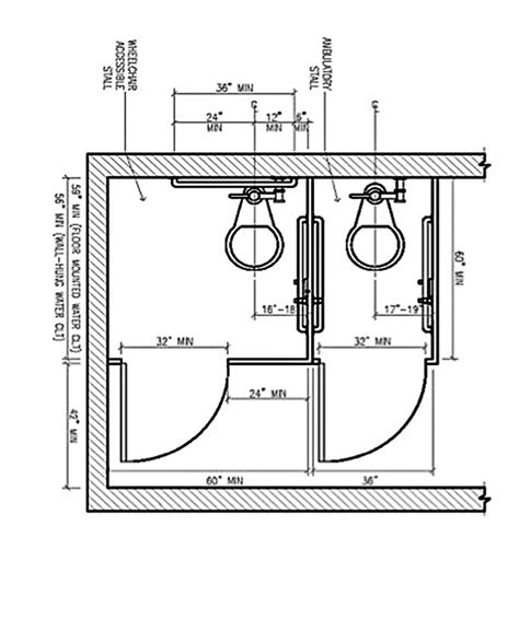 Non Ada Bathroom Stall Dimensions - Image of Bathroom and Closet