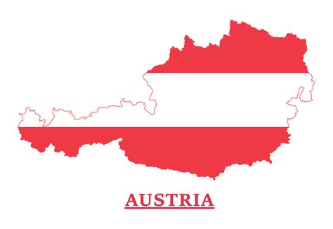 Austria National Flag Map Design, Illustration Of Austria Country Flag ...