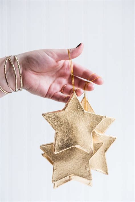 DIY Gold Leaf Star Ornaments - The Sweetest Occasion