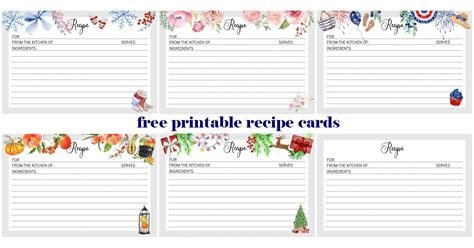 Free Printable Recipe Cards: A Seasonal Collection - On Sutton Place