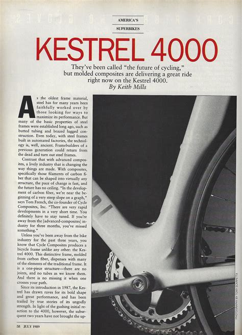 Road Test/Bike Review (1989) KESTREL 4000 - Bike Forums