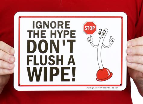 Do Not Flush Wipes Sign, SKU: S2-1194