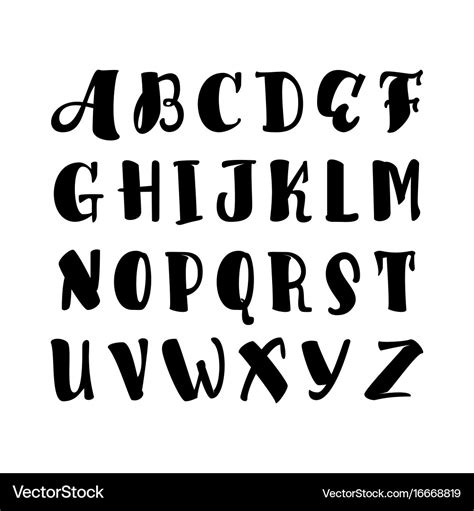 Alphabet calligraphic font unique custom Vector Image