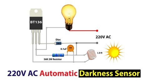 How To Make 220V Automatic ON OFF LDR Circuit | No Relay | No Battery ...