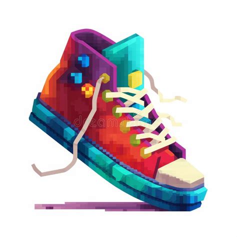 Pixel Art Shoe with Vibrant Colors by Pixelplantmaster Stock ...