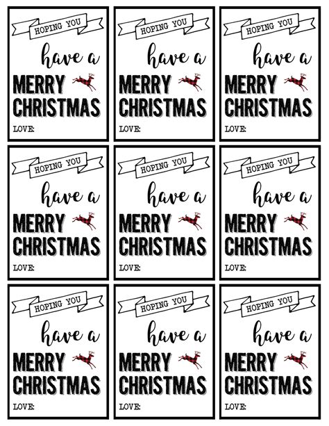 Simple Free Printable Christmas Gift Tags - Printable Word Searches