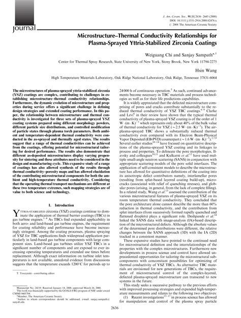 (PDF) Microstructure–Thermal Conductivity Relationships for Plasma ...