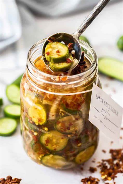 Spicy Cucumber Pickles - It's Not Complicated Recipes