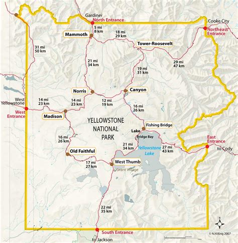 Map Yellowstone Np - London Top Attractions Map