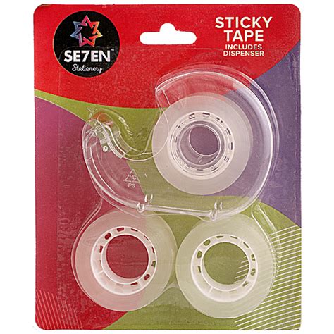 Buy Se7en Sticky Tape With Dispenser - Easy Application, Transparent ...