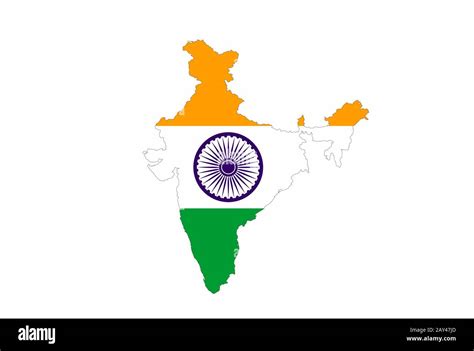 India Map With Indian Flag