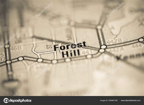 Forest Hill Map United States America Stock Photo by ...