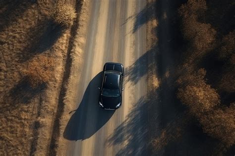 Premium AI Image | Aerial view of a car on the road