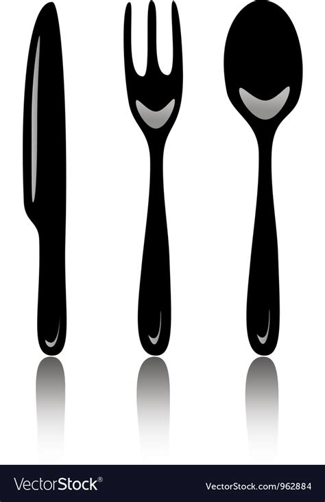 Spoon fork and knife Royalty Free Vector Image