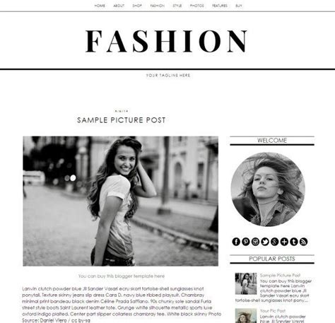 Blogger Template Fashion Blog Theme Instant Download $25 by CWebsBiz ...