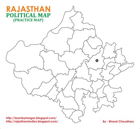 Learn by Images: Rajasthan Political Map_Blank_Practice Map