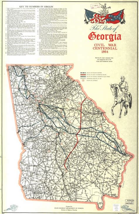 The State of Georgia, Civil War Centennial, 1864 : showing the major ...