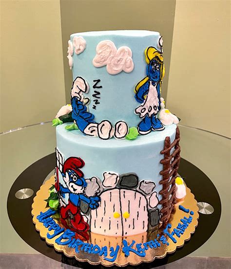 Smurfs Tiered Cake - Classy Girl Cupcakes