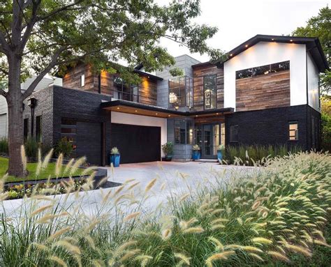 Contemporary 2 Story Wood Black White Modern House