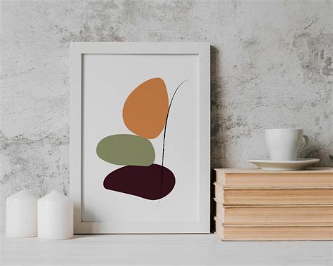 Geometric Boho Art Print Abstract Shapes Poster Printable | Etsy