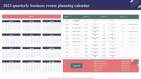 2023 Quarterly Business Events Planning Calendar PPT Sample