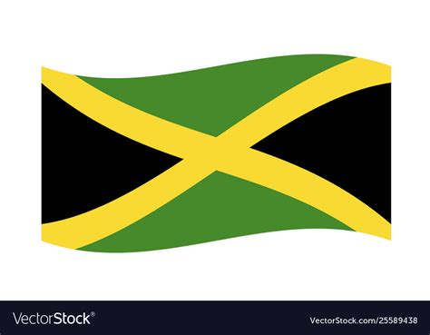 Waving jamaica flag Royalty Free Vector Image - VectorStock