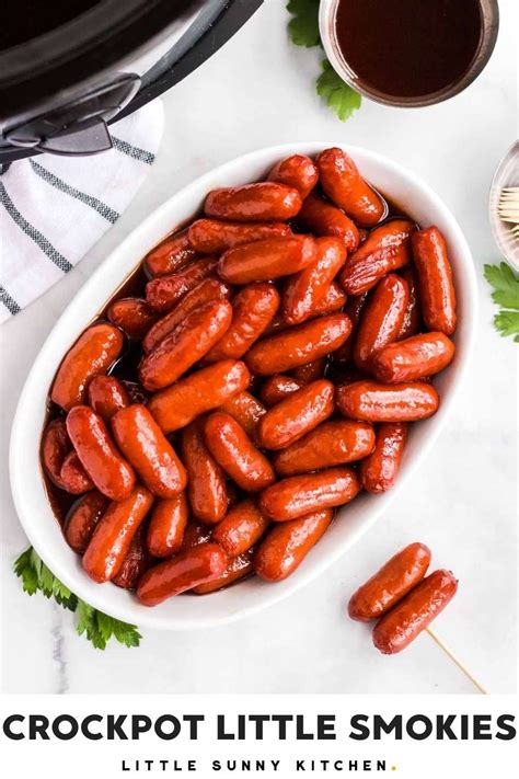 These easy 3-ingredient little smokies are cocktail sausages cooked in ...