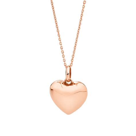 Puff Heart Pendant in 10kt Rose Gold