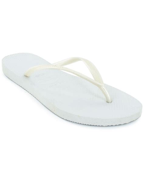 Havaianas Slim Flip Flops in White | Lyst