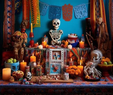 Premium AI Image | Traditional Day of the Dead altars