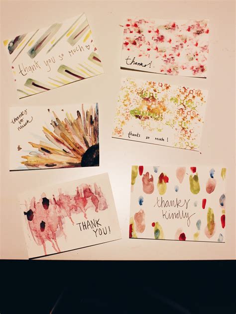 Handmade watercolor thank you cards