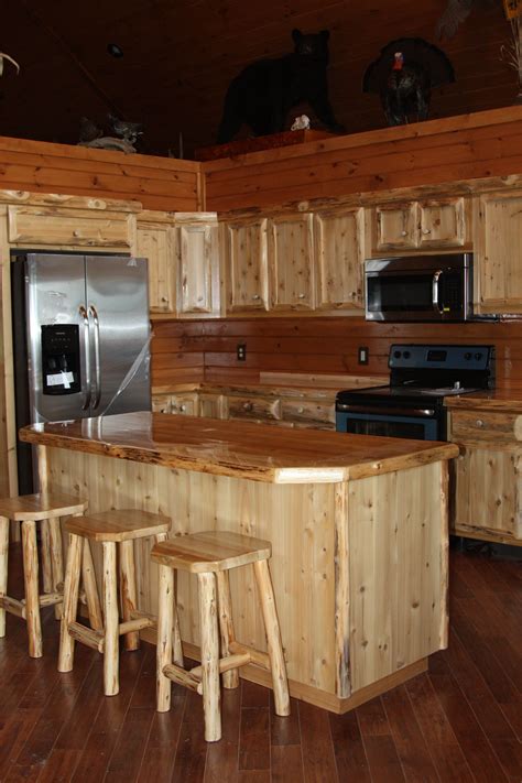 Hand Crafted Custom Rustic Cedar Kitchen Cabinets Live Edge by King of ...