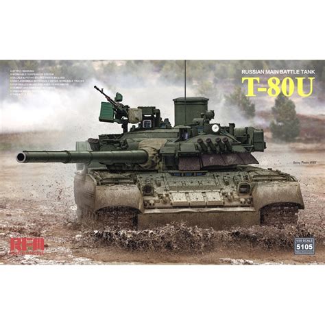 Rye Field Model RM5105 1:35 Russian Main Battle Tank T-80U Military ...