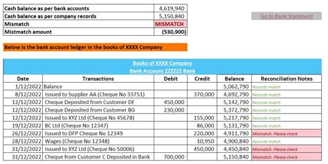 Revenue Reconciliation Template