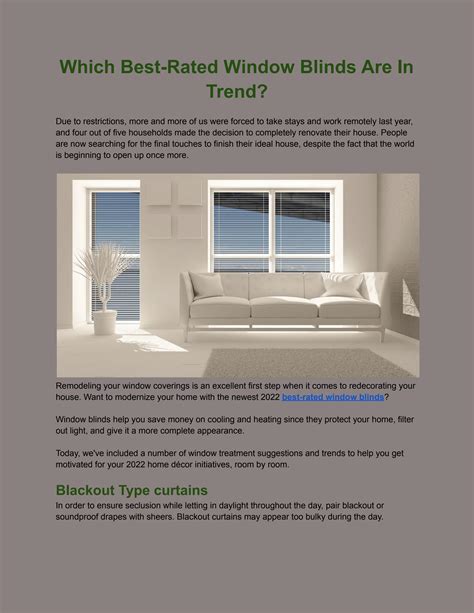 Which Best-Rated Window Blinds Are In Trend? by rayblinds - Issuu