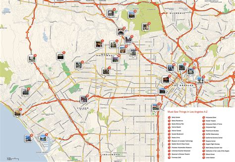 Printable Map Of Los Angeles Attractions - Printable Online