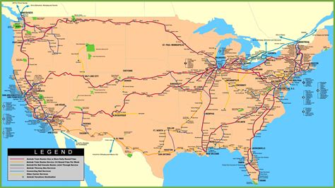 USA railway map