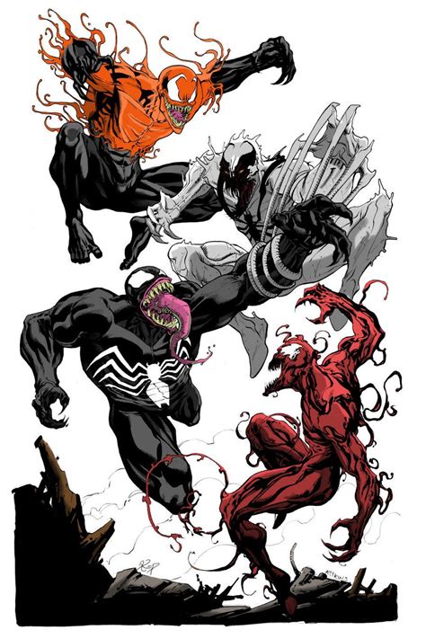 Toxin, Anti-Venom, Venom, and Carnage. Comic Book Villains, Comic Book ...