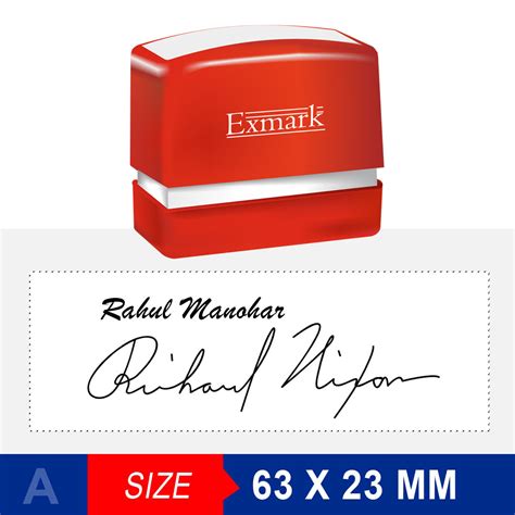 Signature Stamp with date ( Exmark ), Pre Ink Signature Stamp with date ...