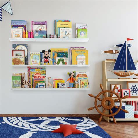 Wallniture Metallo 46" Floating Shelves for Kids Room Decor and Nursery ...