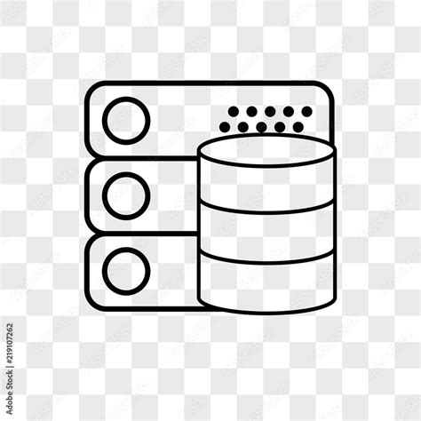 Database vector icon on transparent background, Database icon Stock ...