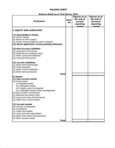 Best Schedule 3 Balance Sheet Format Tally Excel