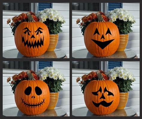 Vinyl Decal Jack-o-Lantern Faces 1d